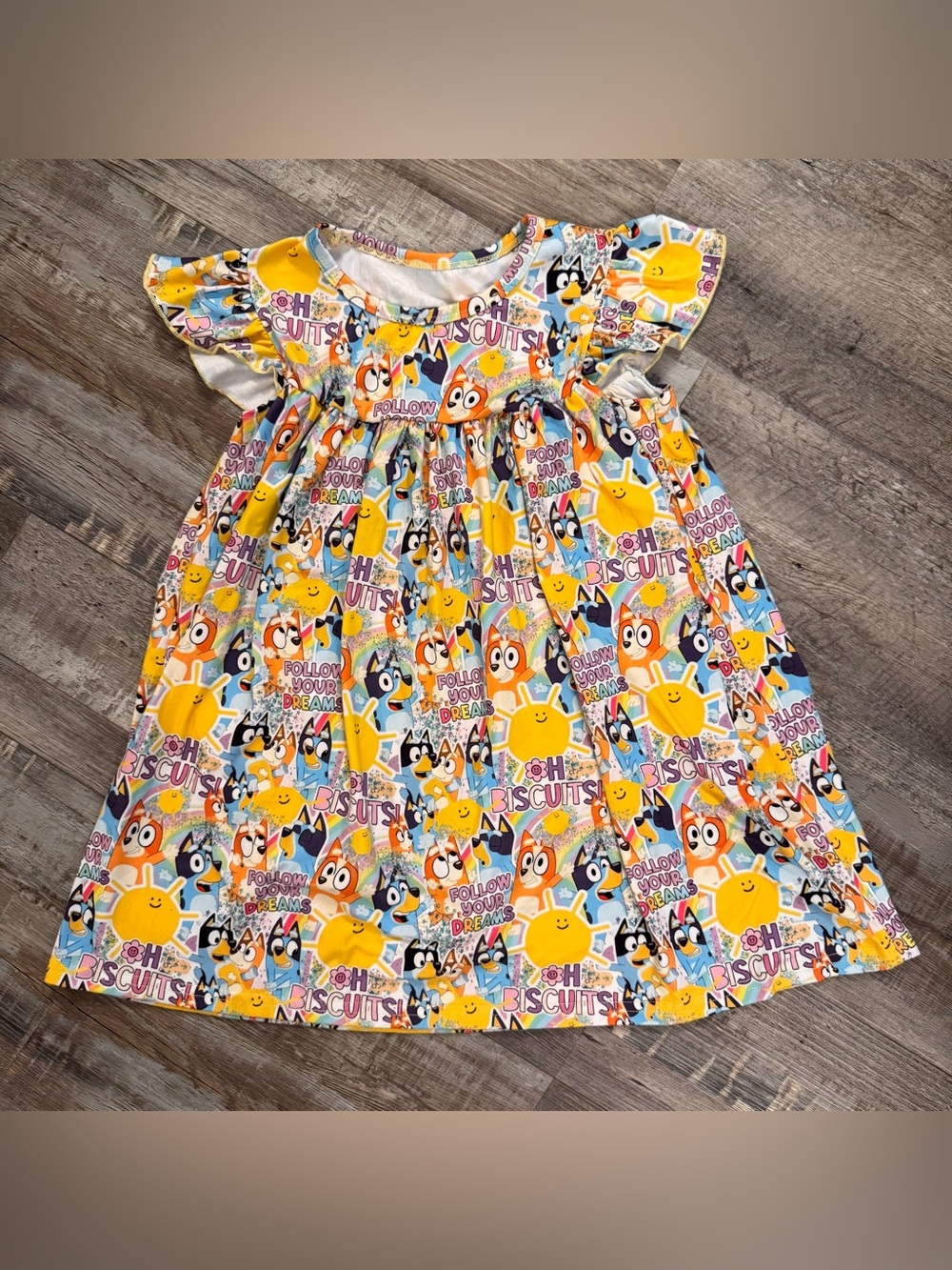 Boutique Bluey Inspired Pearl Dress Girls Size 5T